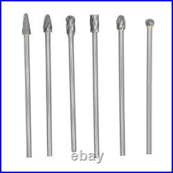 6pcs Carbide Burrs Set Lengthen Tungsten Solid Rotate Cylinder Head Porting Kit