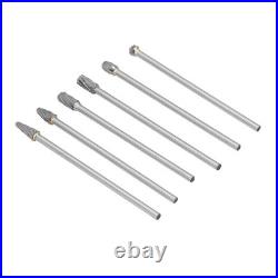 6pcs Carbide Burrs Set Lengthen Tungsten Solid Rotate Cylinder Head Porting Kit