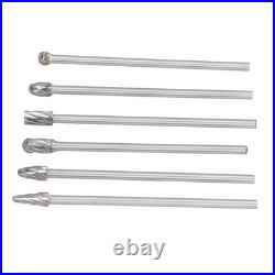 6pcs Carbide Burrs Set Lengthen Tungsten Solid Rotate Cylinder Head Porting Kit