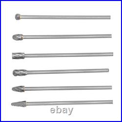 6pcs Carbide Burrs Set Lengthen Tungsten Solid Rotate Cylinder Head Porting Kit