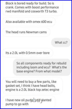 Forged And Ported Hi Spec Ford Zetec Turbo Car Engine Mint Condition 0 Miles