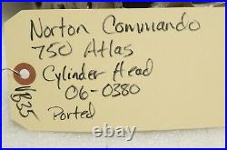 Norton Commando Atlas 750 Cylinder Head 06-0380 Ported /vb35/