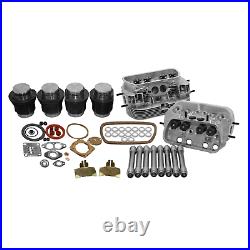 VW 1600 DUAL PORT TOP END REBUILD KIT, 85.5mm Pistons, WITH STOCK HEADS
